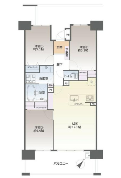 【間取り】 | アウルステージ　アン・シオ博多駅南☆仲介手数料無料☆