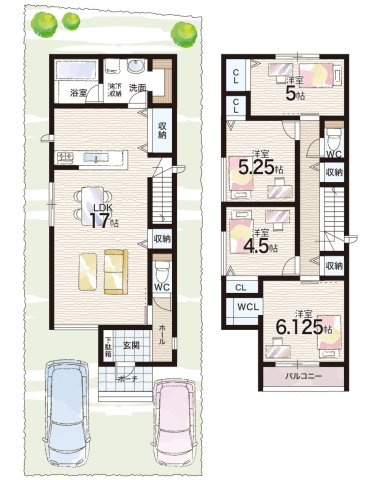 ■神戸市北区鹿の子台北町　第1期　新築一戸建ての間取り|3号地