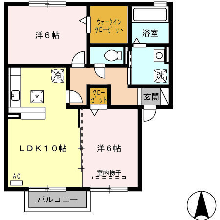 プラム　F棟の間取り