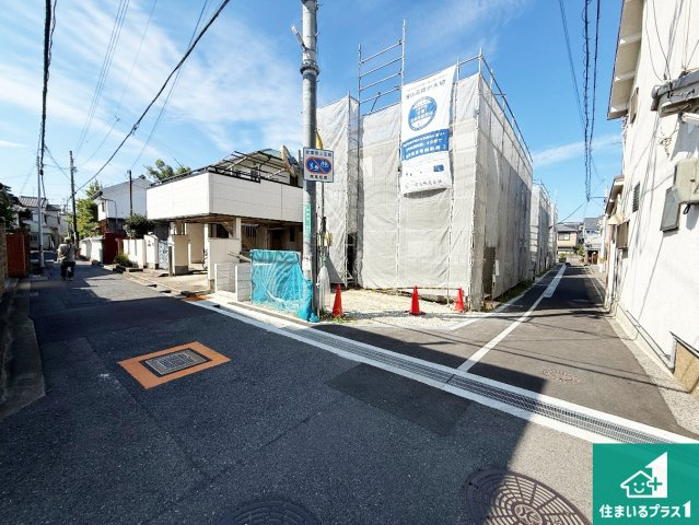 ◆岸和田市岸城町　第2期　新築一戸建ての前面道路含む現地写真|周辺は落ち着いた街並みの住宅地！子育てがしやすい住環境です！まだ未完成ですが、現地でしかわからない事もございます。是非一度ご覧ください。