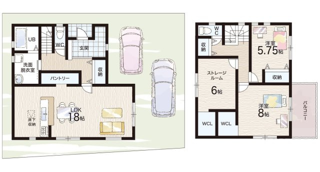 岸和田市岸城町　第2期　新築一戸建ての間取り|1号地