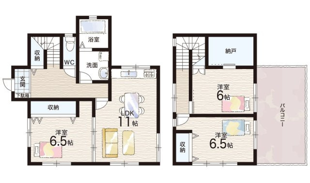 宝塚市川面　中古一戸建ての間取り