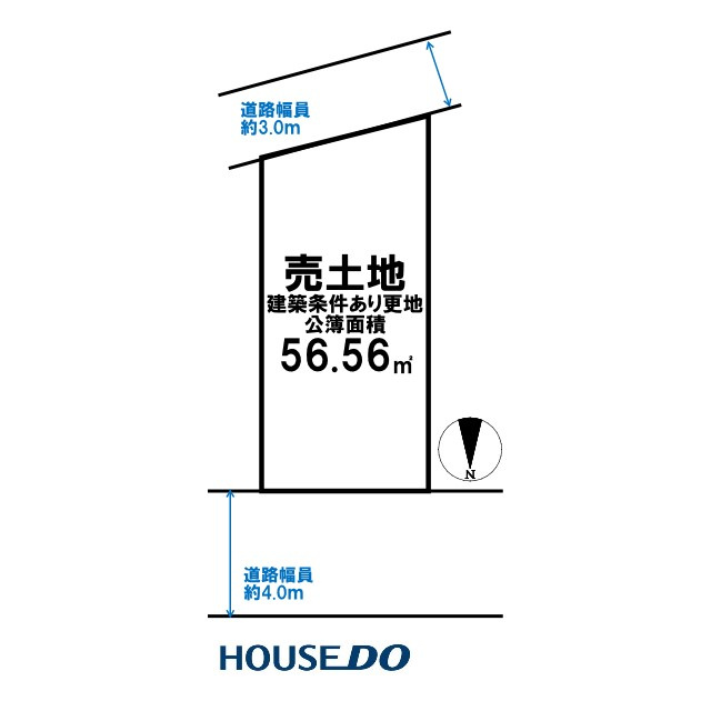 売土地　大東市赤井２丁目（建築条件あり更地）の土地図|敷地・間取り図面は略図につき現況を優先致します。