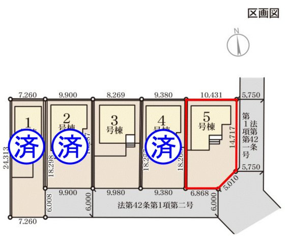高崎市新町第８（全9棟）5号棟の区画図