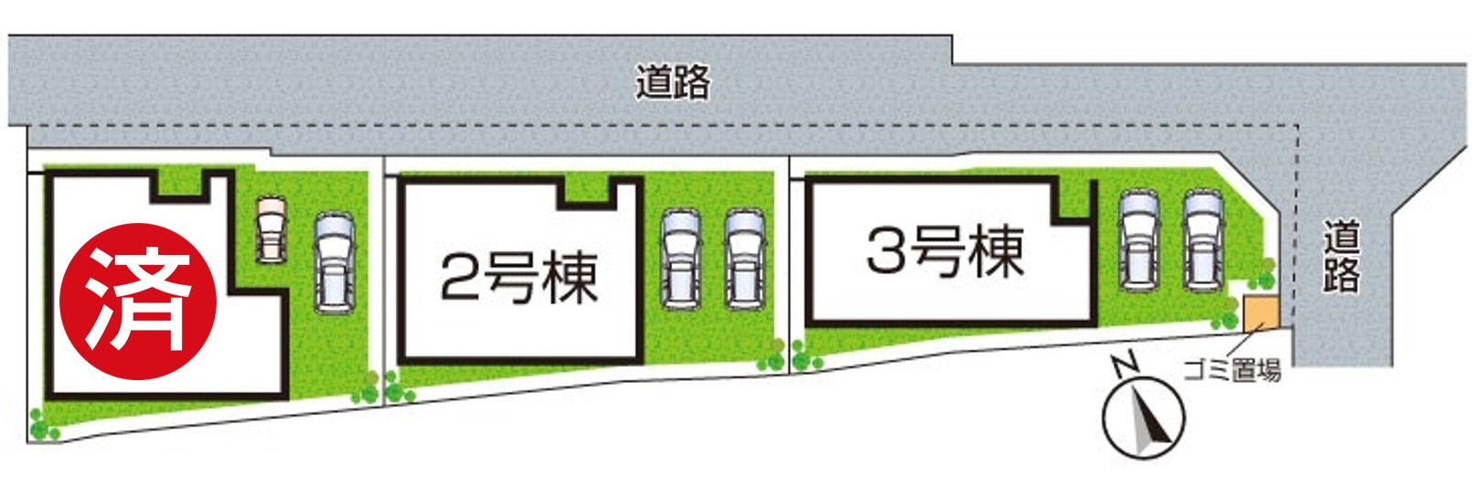 岸和田市岸城町　第2期　新築一戸建ての区画図|全３区画