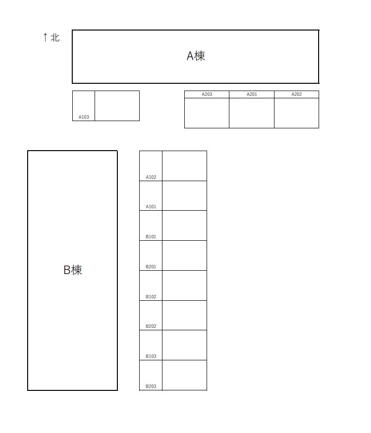 メゾン河合Ａ棟の区画図
