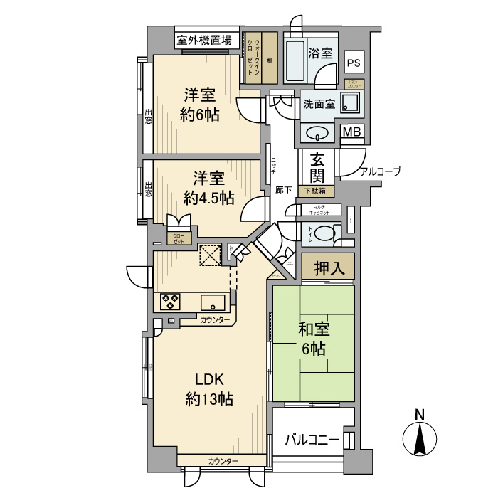 藤和シティホームズ三鷹の間取り