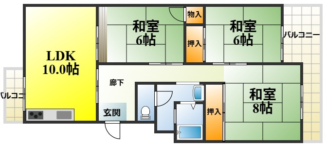 新檜尾台第2次住宅5号棟の間取り
