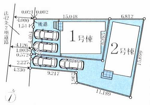 茅ヶ崎市柳島3期　新築戸建全2棟の区画図