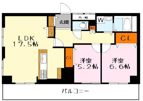 【リフォーム済】守山アーバンライフ　2Fの間取り