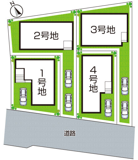 ★宇治市羽拍子町　第2期　新築一戸建ての区画図|全4区画