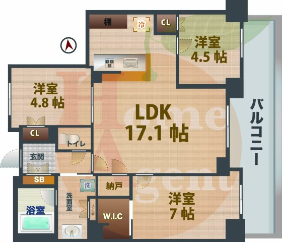 【間取り】 | パークホームズ中村橋セントラルプレイス | 3LDKのお部屋です。