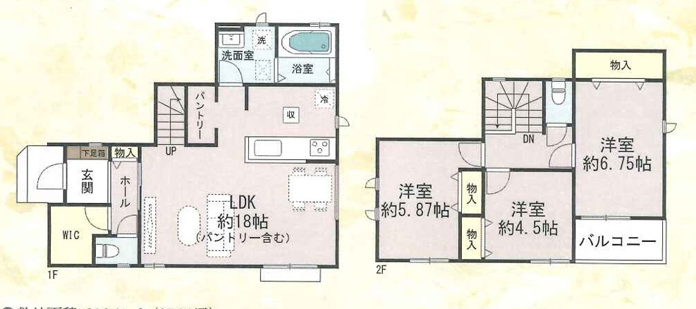 現地モデル即内覧可　魚住町西岡1594番　全4棟　D号棟の間取り