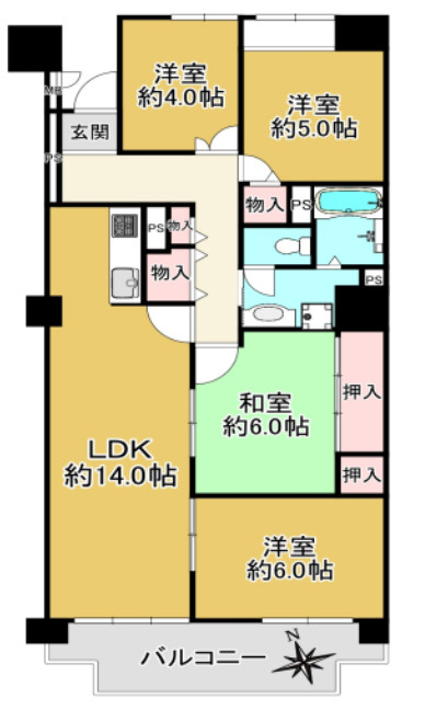 第五恵美酒マンションの間取り