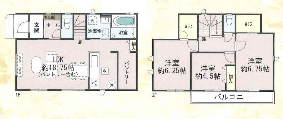 海までスグそこ　魚住町西岡1594番　全4棟　C号棟の間取り
