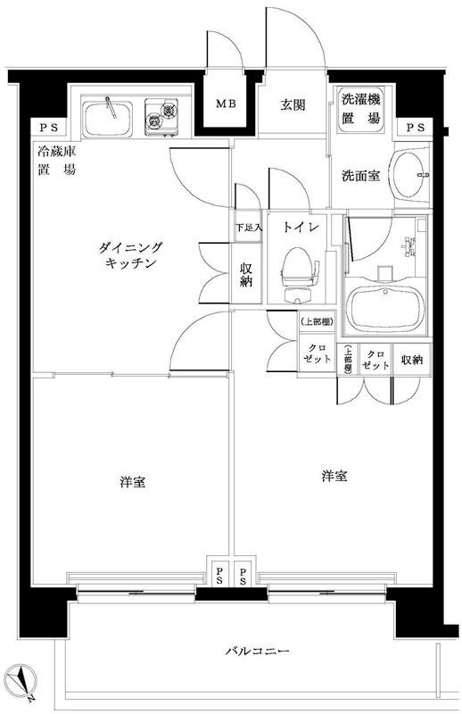 ルーブル旗の台弐番館の間取り