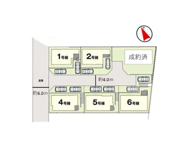 福岡市東区八田3丁目第13-6棟（2号棟）　の区画図|配置図（2号棟）