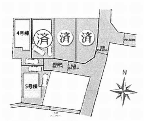 茅ヶ崎市円蔵２丁目　新築戸建全5棟　４号棟の区画図