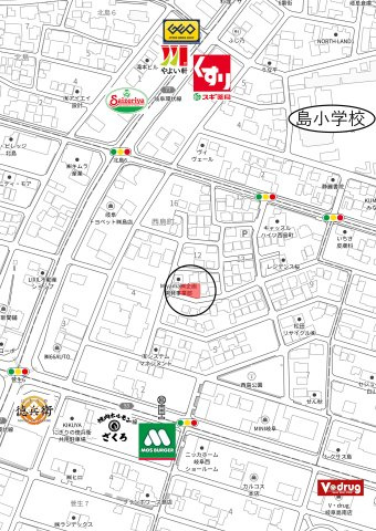 新築分譲住宅　西島町　A号地の地図