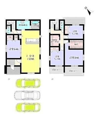 Adoble+アドブル＋小倉南区朽網東2丁目2期　【小倉南区　新築戸建て】の間取り|Adoble+アドブル＋小倉南区朽網東2丁目2期　【小倉南区　新築戸建て】