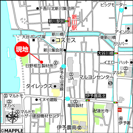 ハートフルタウン下吾川　伊予市下吾川の新築戸建の地図