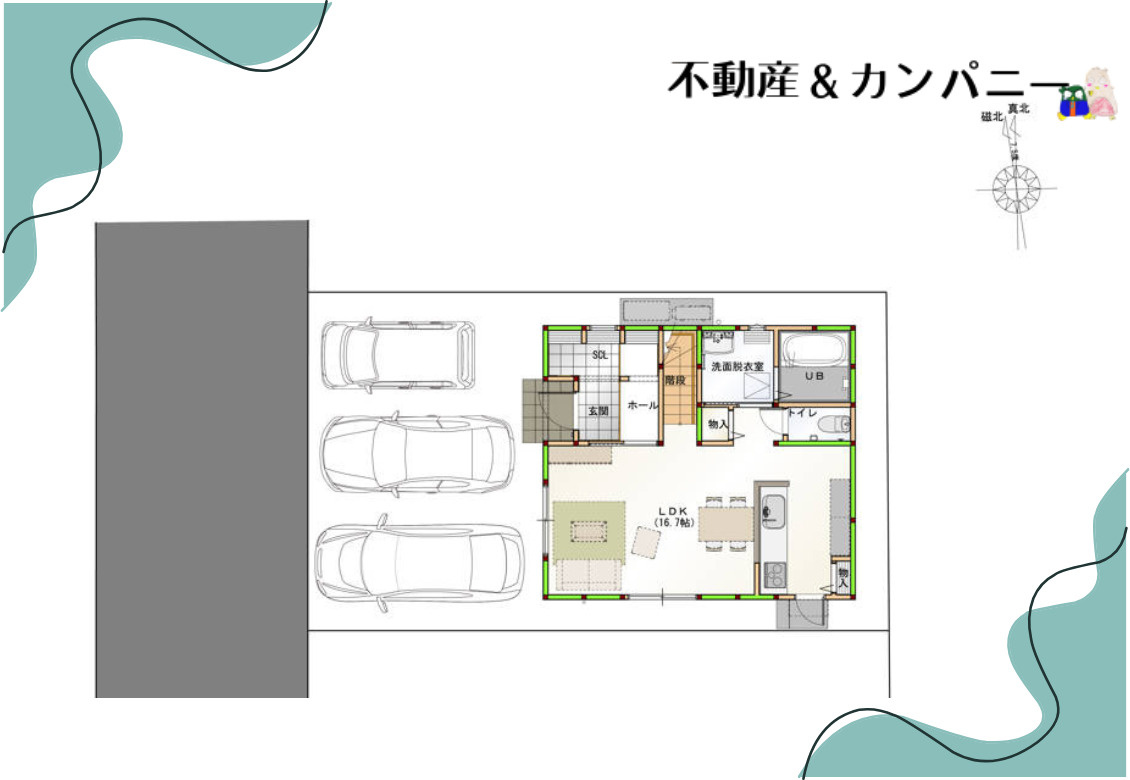 針田町の新築のおうち②　松山市針田町新築戸建の間取り