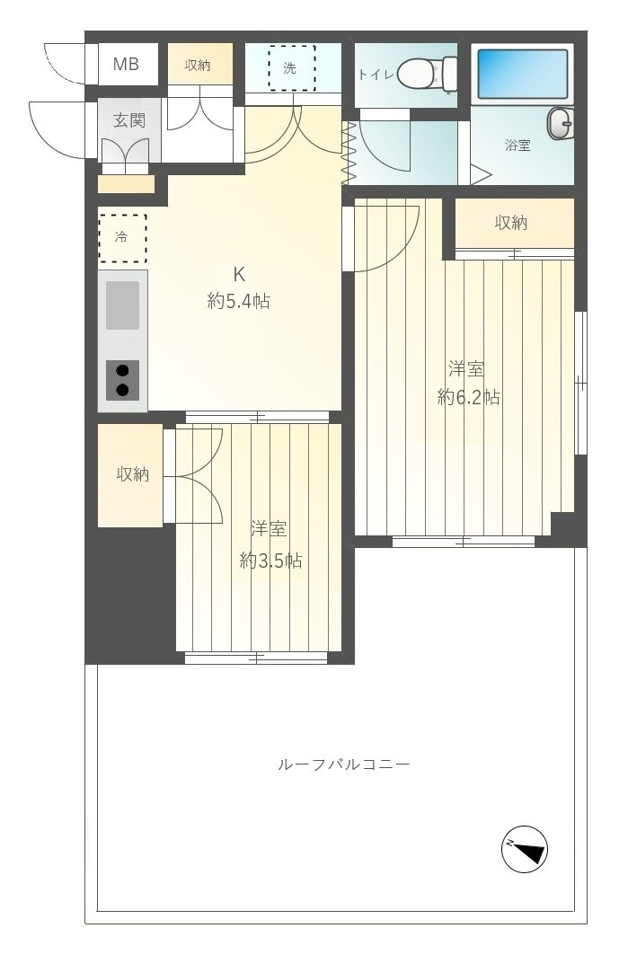 中銀本郷マンシオンの間取り|2DK
