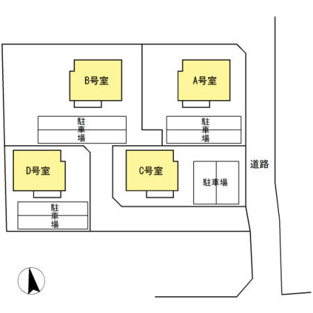D-room神山（ﾃﾞｨｰﾙｰﾑｺｳﾔﾏ）　Aの区画図