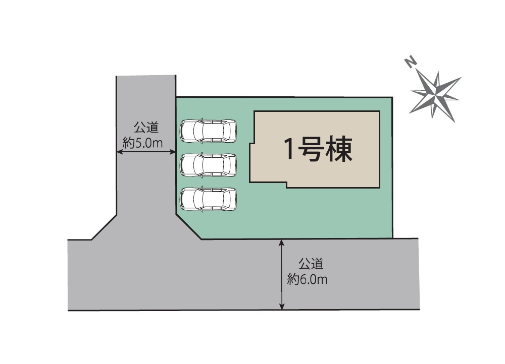 糟屋郡宇美町明神坂1丁目第1-1棟（１号棟）の区画図|配置図（1号棟）