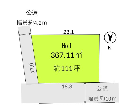 飯能市大字下加治の売地の区画図