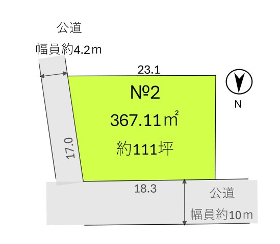 飯能市大字下加治の売地の区画図|№２区画