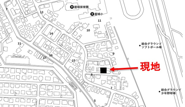 あきる野市二宮東　売地　約54坪!!の土地図