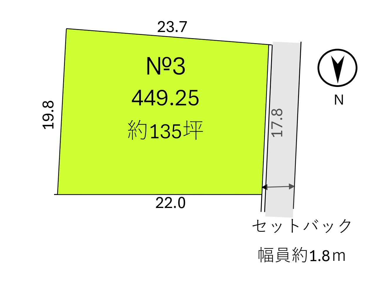 飯能市大字下加治の売地の区画図|№３区画