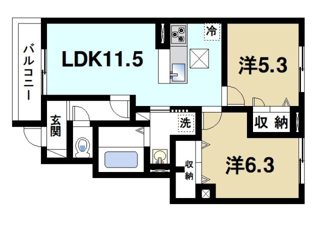 amFuru (アムフル)の間取り|２LDKの間取り
