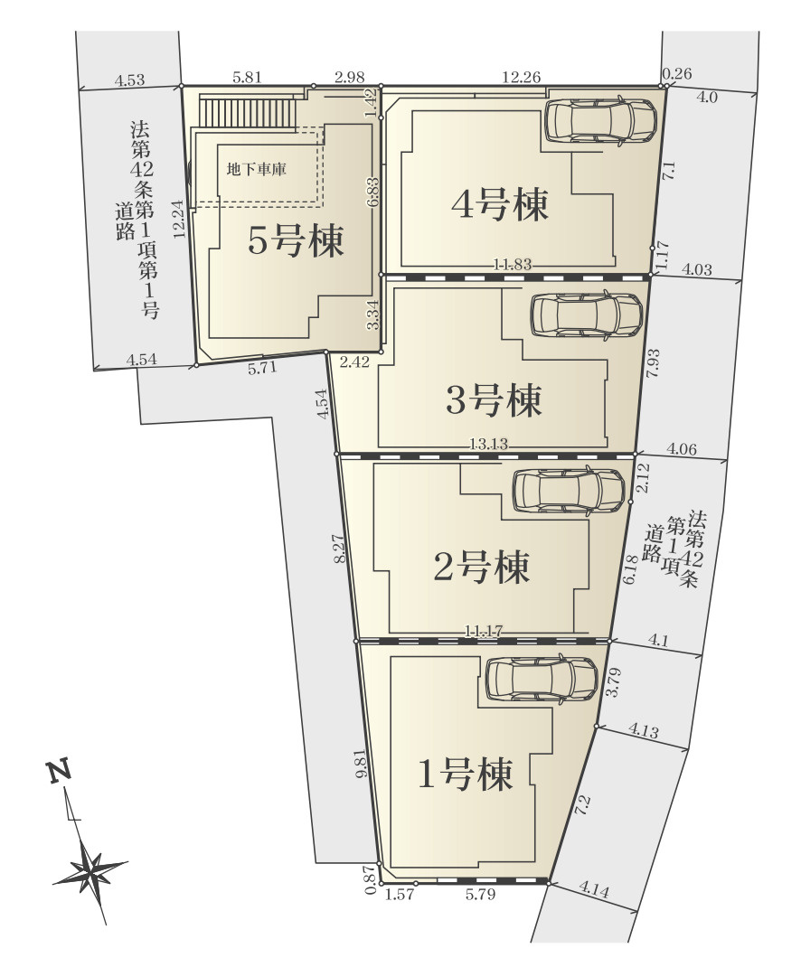 横浜市神奈川区西寺尾3丁目 新築戸建て【仲介手数料無料】の区画図