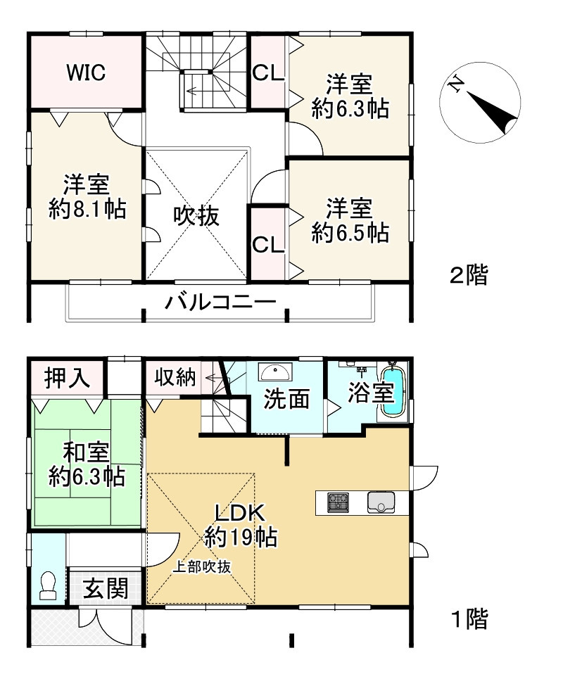 近江八幡市市井町　中古戸建の間取り