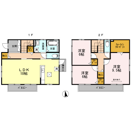 D-room神山（ﾃﾞｨｰﾙｰﾑｺｳﾔﾏ）　Bの間取り