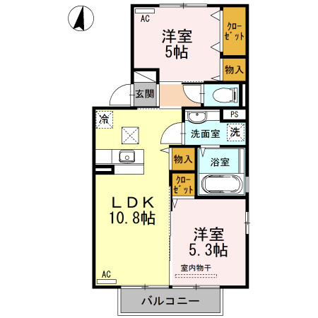ブライトコート花繰 B棟の間取り