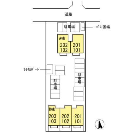 セジュールグレイス B棟の区画図