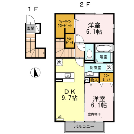 セジュールグレイス B棟の間取り