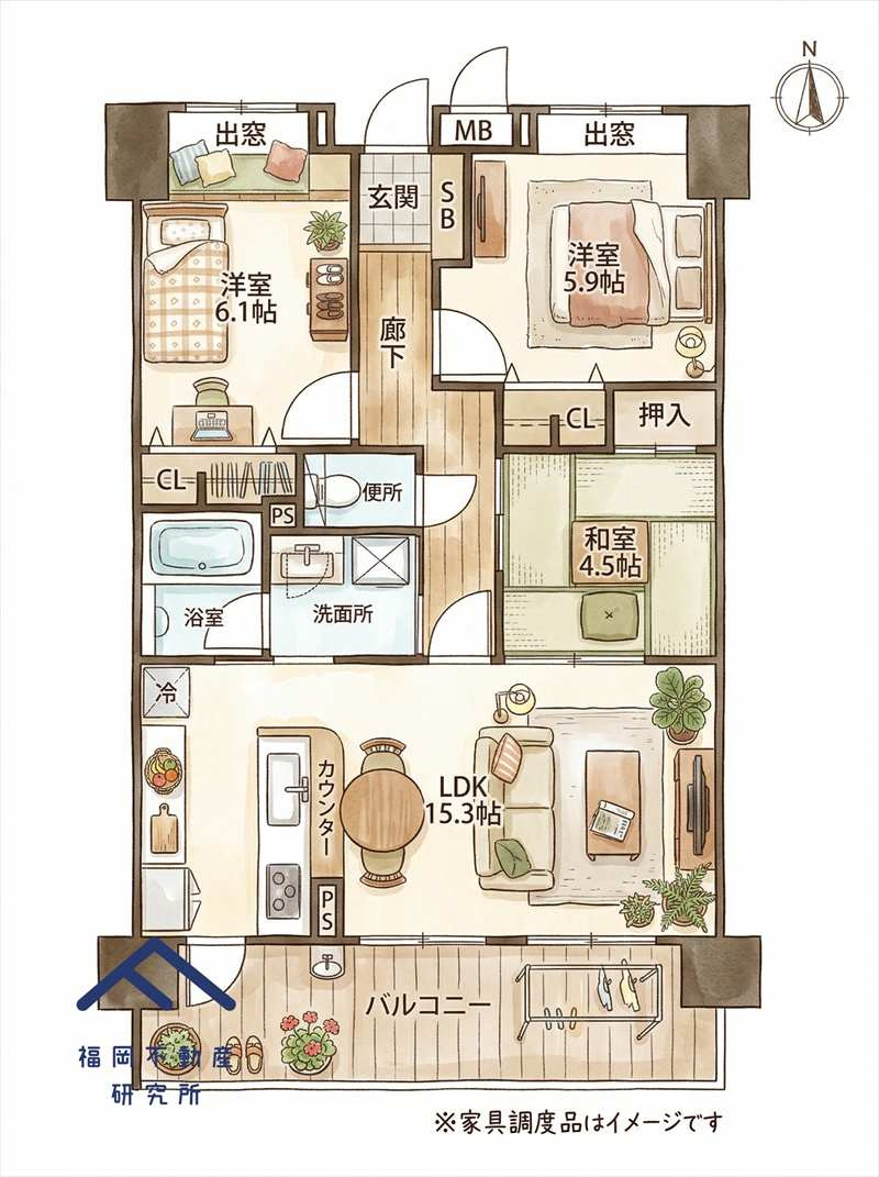 Ｊ’ｓＭＡＮＳＩＯＮ新宮ステーションの間取り