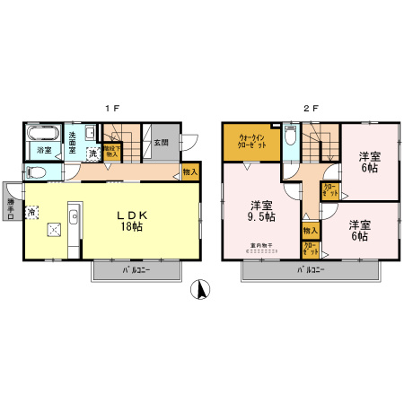 D-room神山（ﾃﾞｨｰﾙｰﾑｺｳﾔﾏ）　Cの間取り