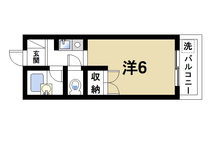 ルミエールタナカの間取り|風通しの良いバルコニー付き