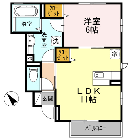 ペルーシェ B棟の間取り