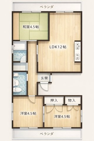 大阪府豊中市利倉2丁目1棟売りマンション【メゾンみのる】　「満室稼働中」の間取り