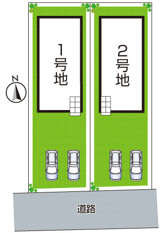 現地説明会開催　栗東市手原　第1期　新築一戸建ての区画図|全２区画