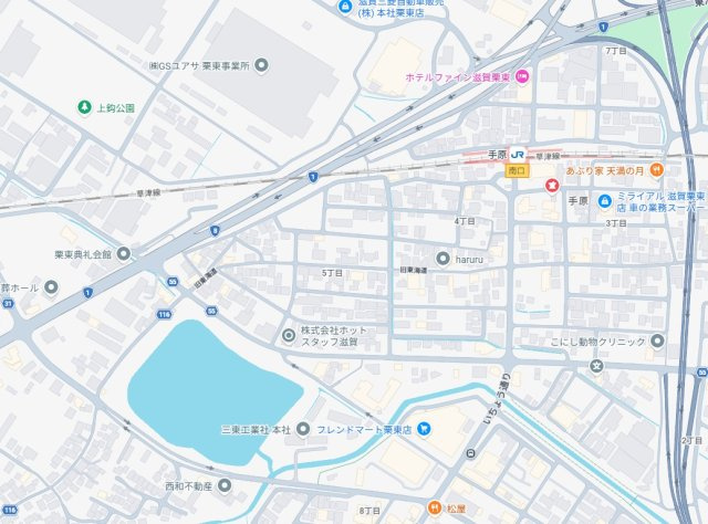 栗東市手原　第1期　新築一戸建ての地図