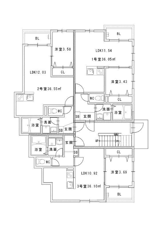 メゾンクレール南福岡駅前の間取り
