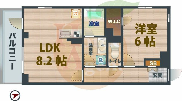 【間取り】 | プラムガーデン関根 | 1LDKのお部屋です。