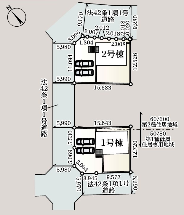 Cradle garden　本庄市万年寺第4の区画図|図面と現況が異なる場合、現況を優先とします。【1号棟】